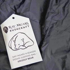 Ray Mears 4-Season Down Sleeping Bag - Grizzly Bear -Camping Supplies Sale Grizzly label